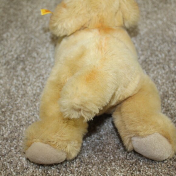 Steiff Golden Retriever Puppy Dog Plush Stuffed Toy Tan Lab 11" RARE - Picture 6 of 6